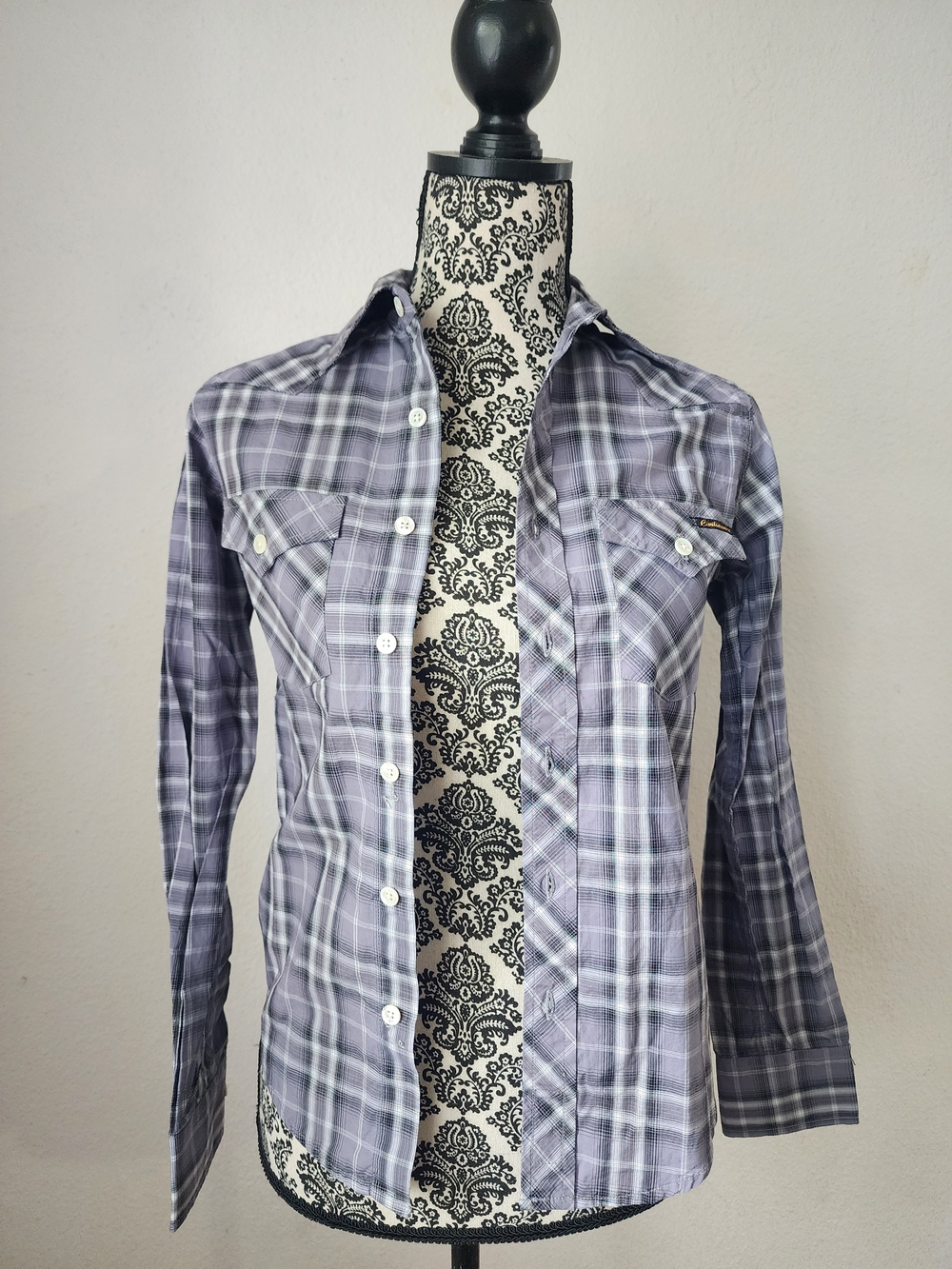 Classic Purple Plaid Button-Up Shirt By Civilianaire